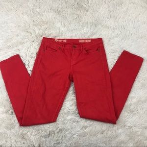 MADEWELL SKINNY SKINNY ANKLE JEANS IN RED